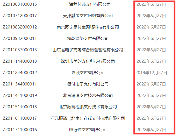 52家支付机构正式更换牌照，联动优势、钱宝等6家变更牌照信息(图1)